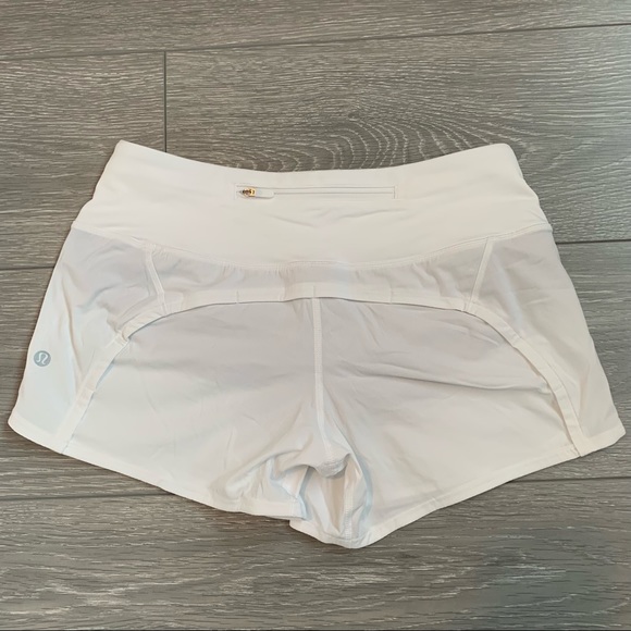 LULULEMON - RUN TIMES SHORTS 4”, WHITE, SIZE 4 - Picture 10 of 10